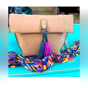 NEW Tan Bag !! With Guitar Type strap NIB